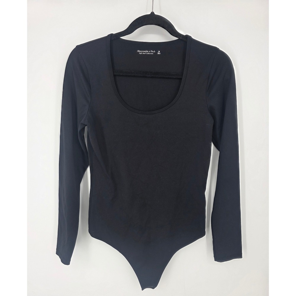 Abercrombie & Fitch Soft A&F Collection Black Scoop Neck Long‎ Sleeve Bodysuit M